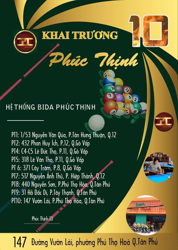 Hệ thống câu lạc bộ bida Phúc Thịnh